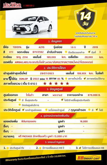 Toyota Altis 2019.0 มือสอง เบนซิน ไมล์  จัดไฟแนนซ์ได้ สภาพนางฟ้า - Image 2