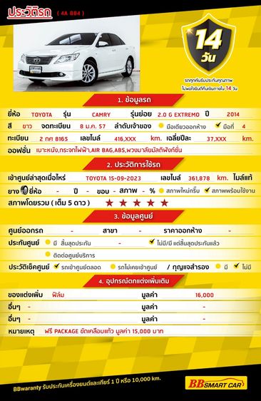Toyota Camry 2014.0 มือสอง เบนซิน ไมล์  สภาพนางฟ้า จัดไฟแนนซ์ได้ - Image 2