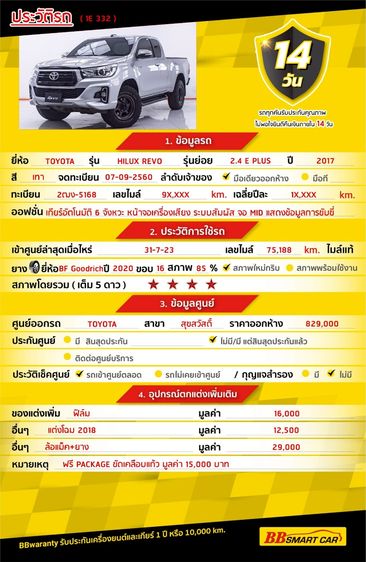 Toyota Hilux Revo 2017.0 มือสอง ดีเซล ไมล์  รถบ้านแท้ มือเดียว - Image 2