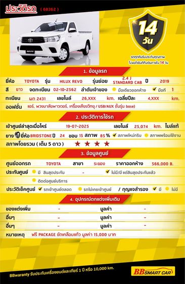 Toyota Hilux Revo 2019.0 มือสอง ดีเซล ไมล์  ฟรีดาวน์ จัดไฟแนนซ์ได้ - Image 2