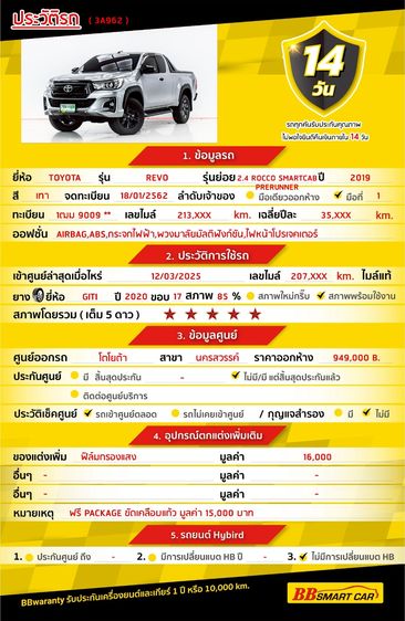 Toyota Hilux Revo 2019.0 มือสอง ดีเซล ไมล์  สภาพนางฟ้า จัดไฟแนนซ์ได้ - Image 2