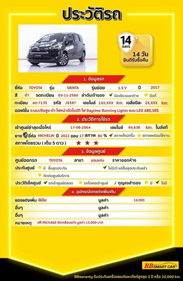 Toyota Sienta 2017.0 มือสอง เบนซิน ไมล์  สภาพนางฟ้า เครดิตดีออกรถ 0 บาท - Image 2