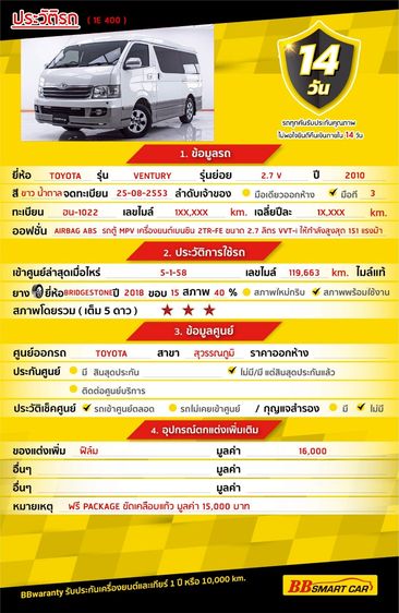 Toyota Ventury 2010.0 มือสอง เบนซิน ไมล์  ไม่เคยชน ราคาถูก - Image 2