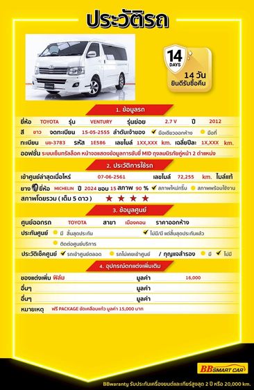 Toyota Ventury 2012.0 มือสอง เบนซิน ไมล์  ไม่เคยชน มือเดียว - Image 2